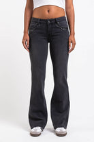 Taylor 01Low Bootcut Jeans - Washed Black