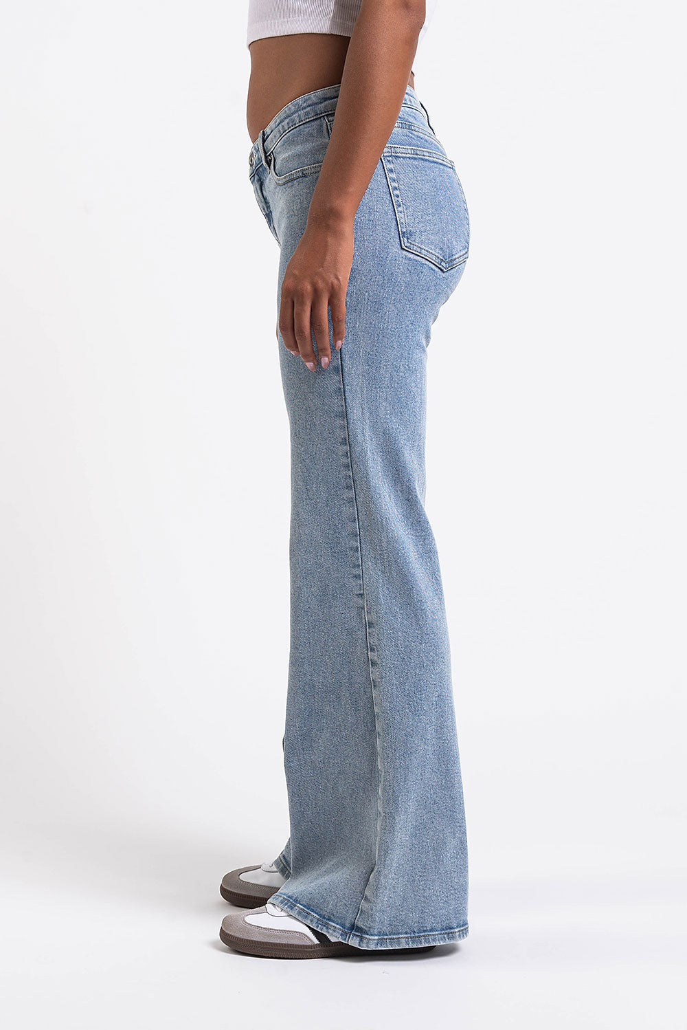 Dina 01Low Wide Jeans - Mid Blue
