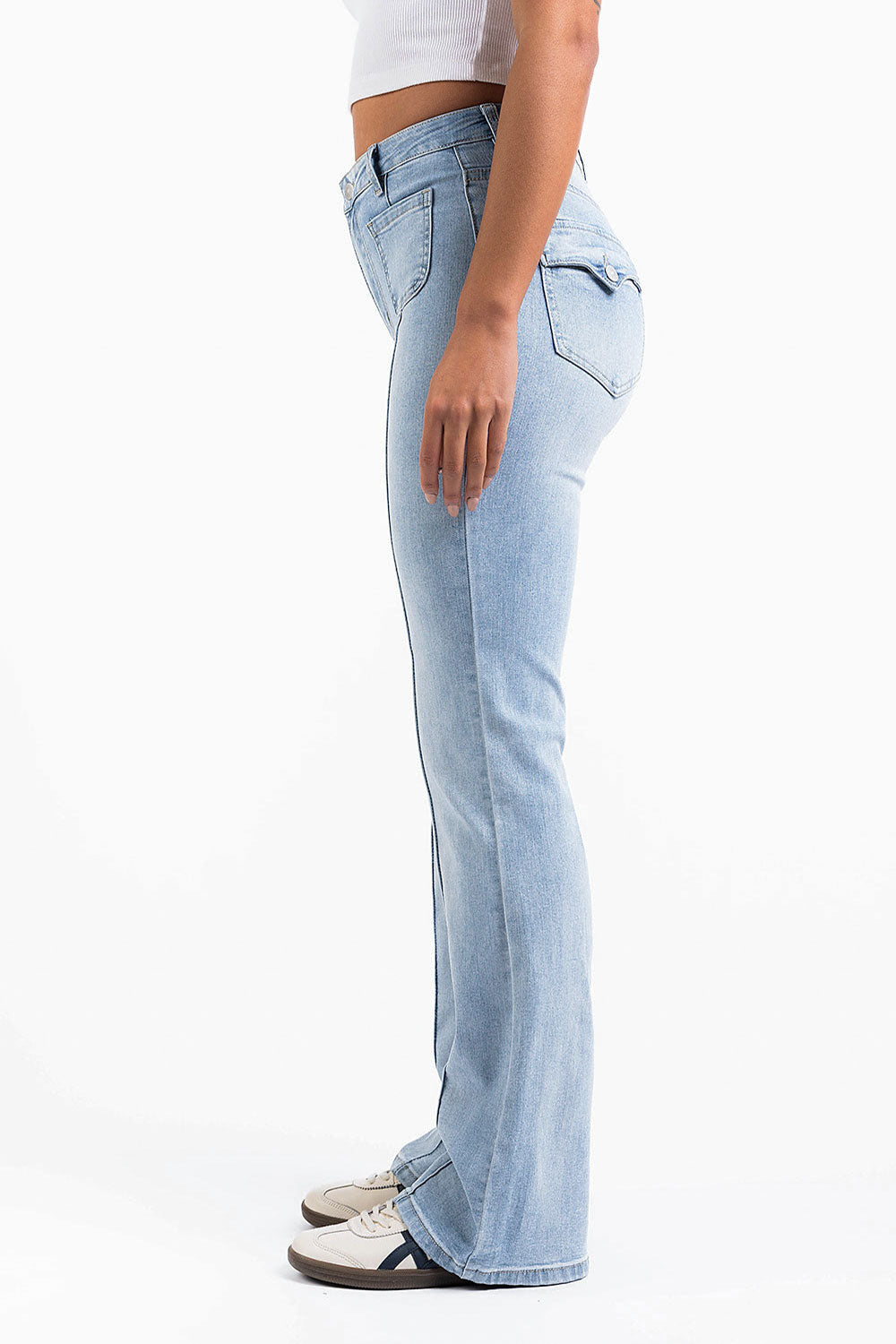 Claire 01High Bootcut Jeans - Bleach Blue
