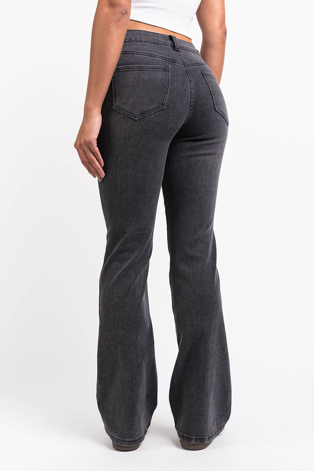 Taylor 02Mid Bootcut Jeans - Washed Black