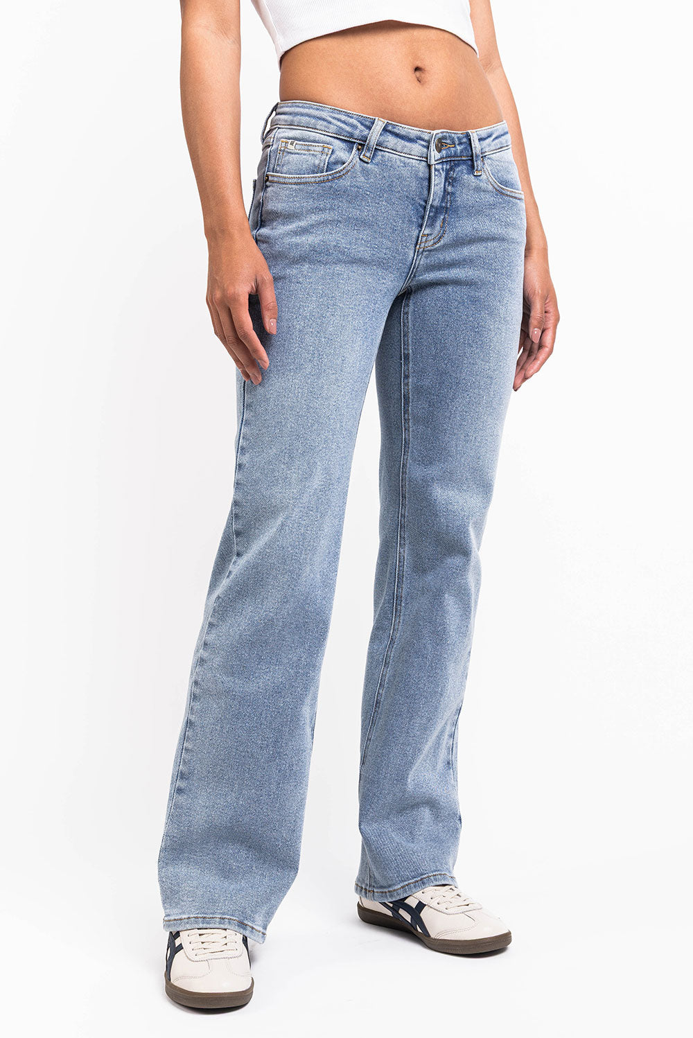 Dina 03Low Straight Jeans - Mid Blue