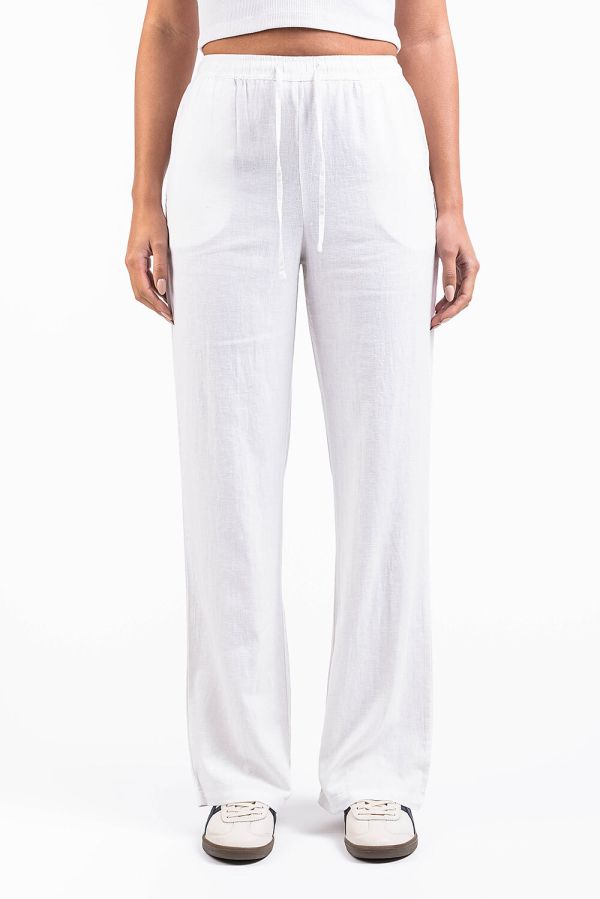 Mila 01High Straight Leinenhosen