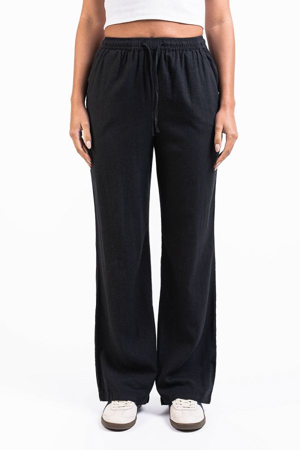 Mila 01High Straight Leinenhosen
