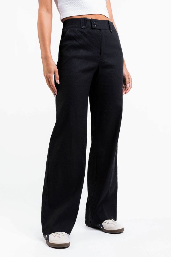 Bonnie 05High Straight Leinenhosen