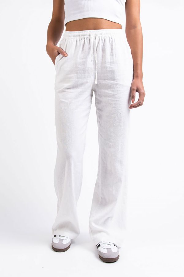 Tanja 02High Straight Leinenhosen
