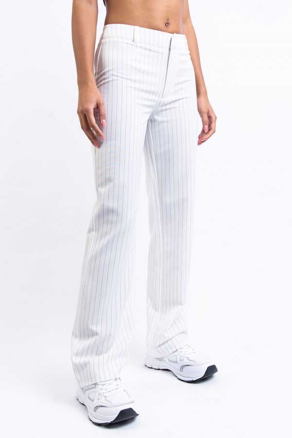 Anzughose Mit Halbhoher Taille Ohne Taschen - Marlee White Stripe