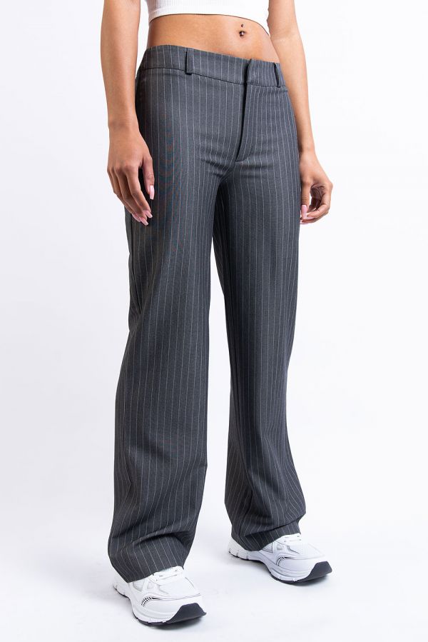 Anzughose Mit Tiefer Taille - Cybel Grey Stripe